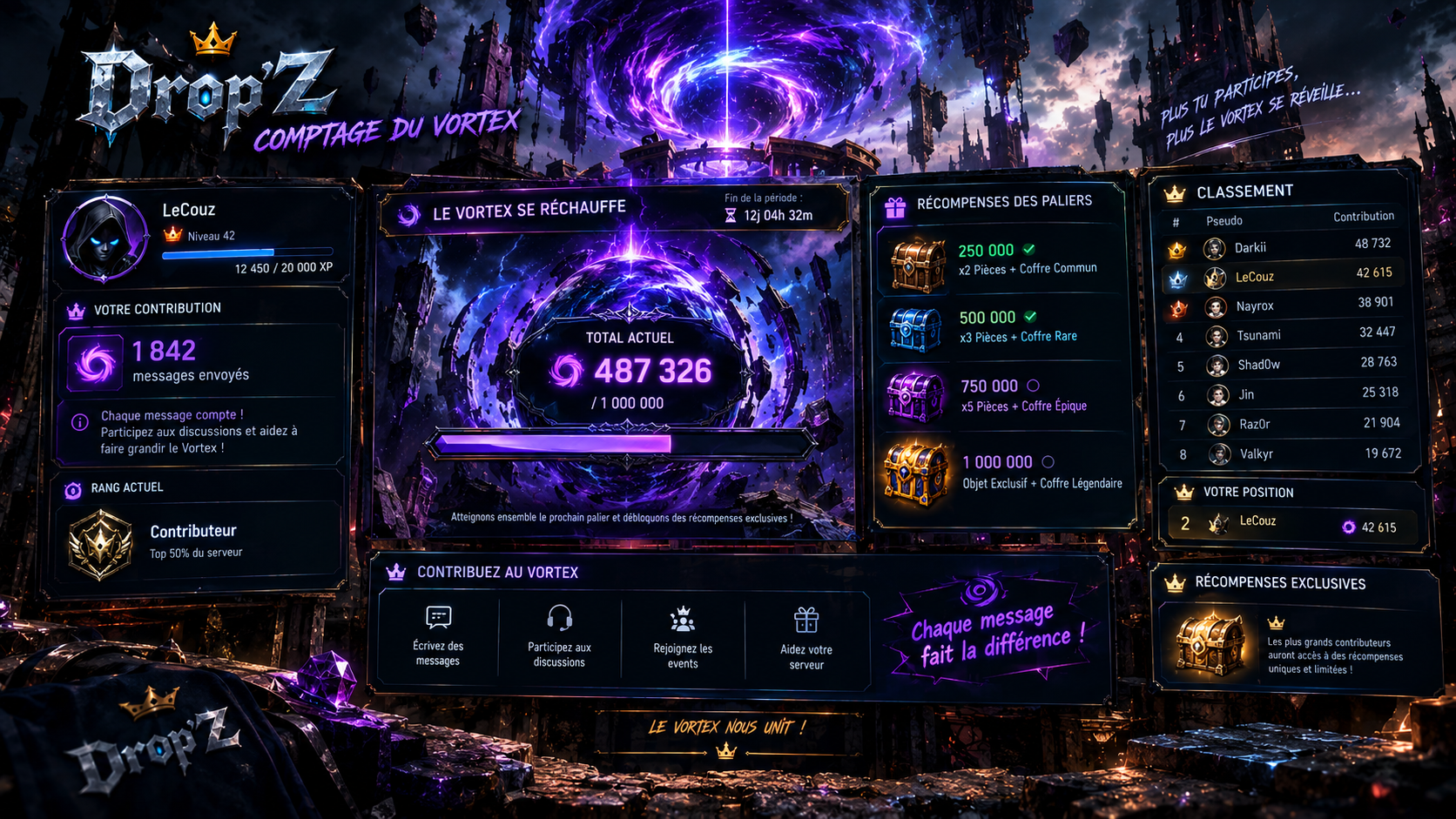 Le compte du Vortex!